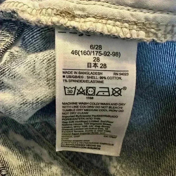 Gap Women’s Acid Wash Cutoff 5” Shorts High Rise Size 6 / 28 - Picture 5 of 8